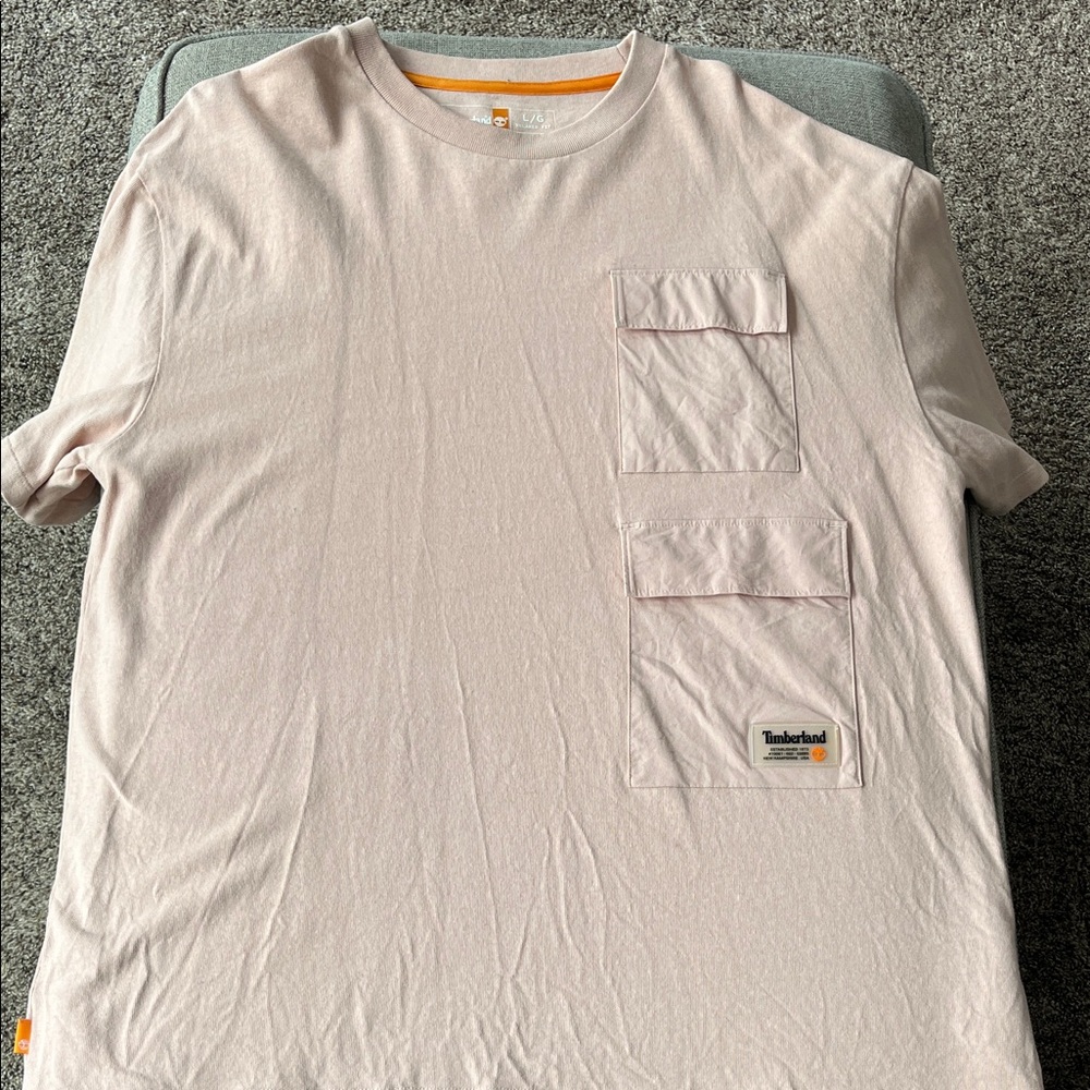Timberland Men's Light Pink Short Sleeve Tee
